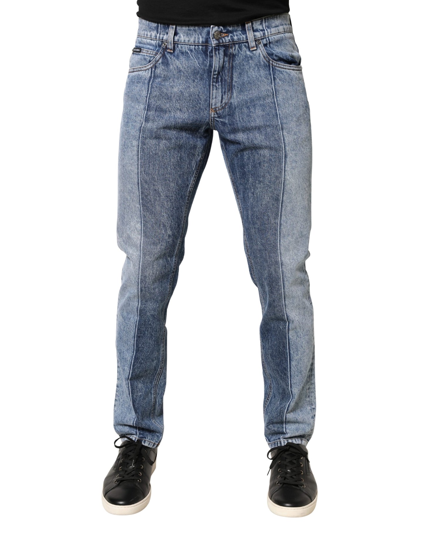 Dolce & Gabbana Two Tone Blue Cotton Regular Men Denim Jeans