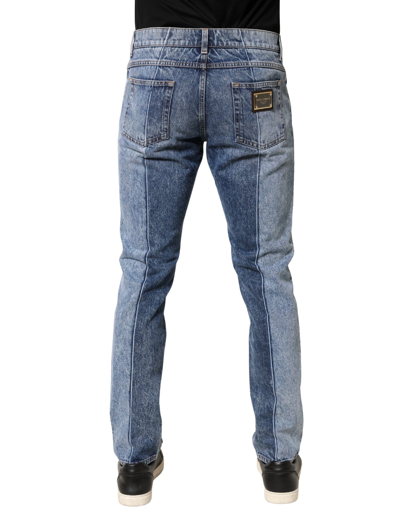 Dolce & Gabbana Two Tone Blue Cotton Regular Men Denim Jeans
