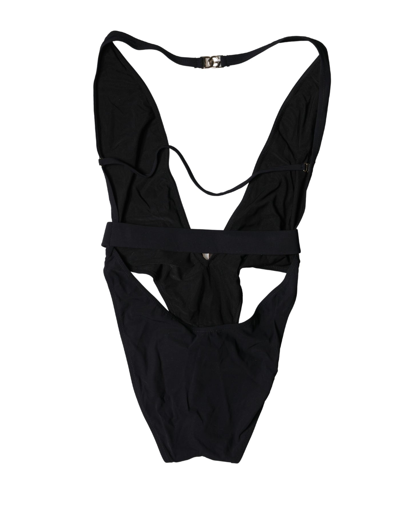 Dolce & Gabbana Black DG Nylon One-Piece Swimsuit Swimwear