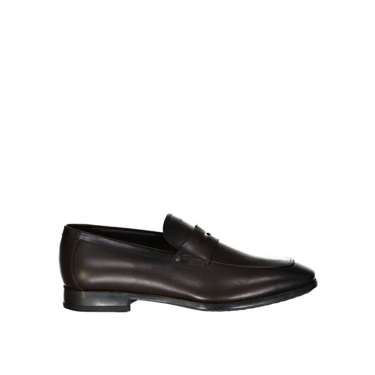 Salvatore Ferragamo Brown Leather Slip-On Loafers