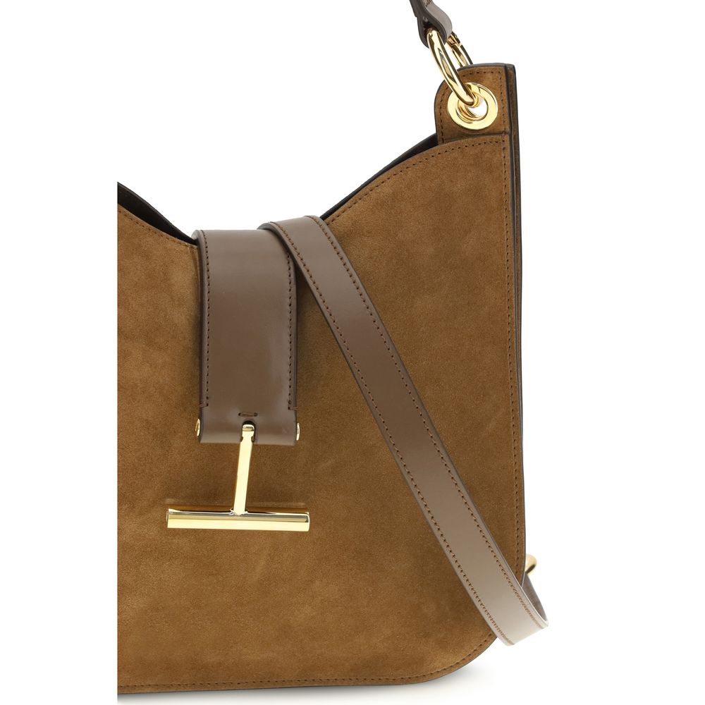 Tom Ford Brown Calf Leather Bos Taurus Shoulder Bag