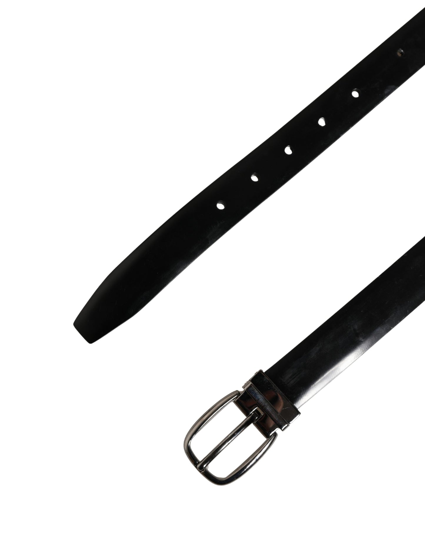 Dolce & Gabbana Men Black Classic Leather Metal Buckle Belt