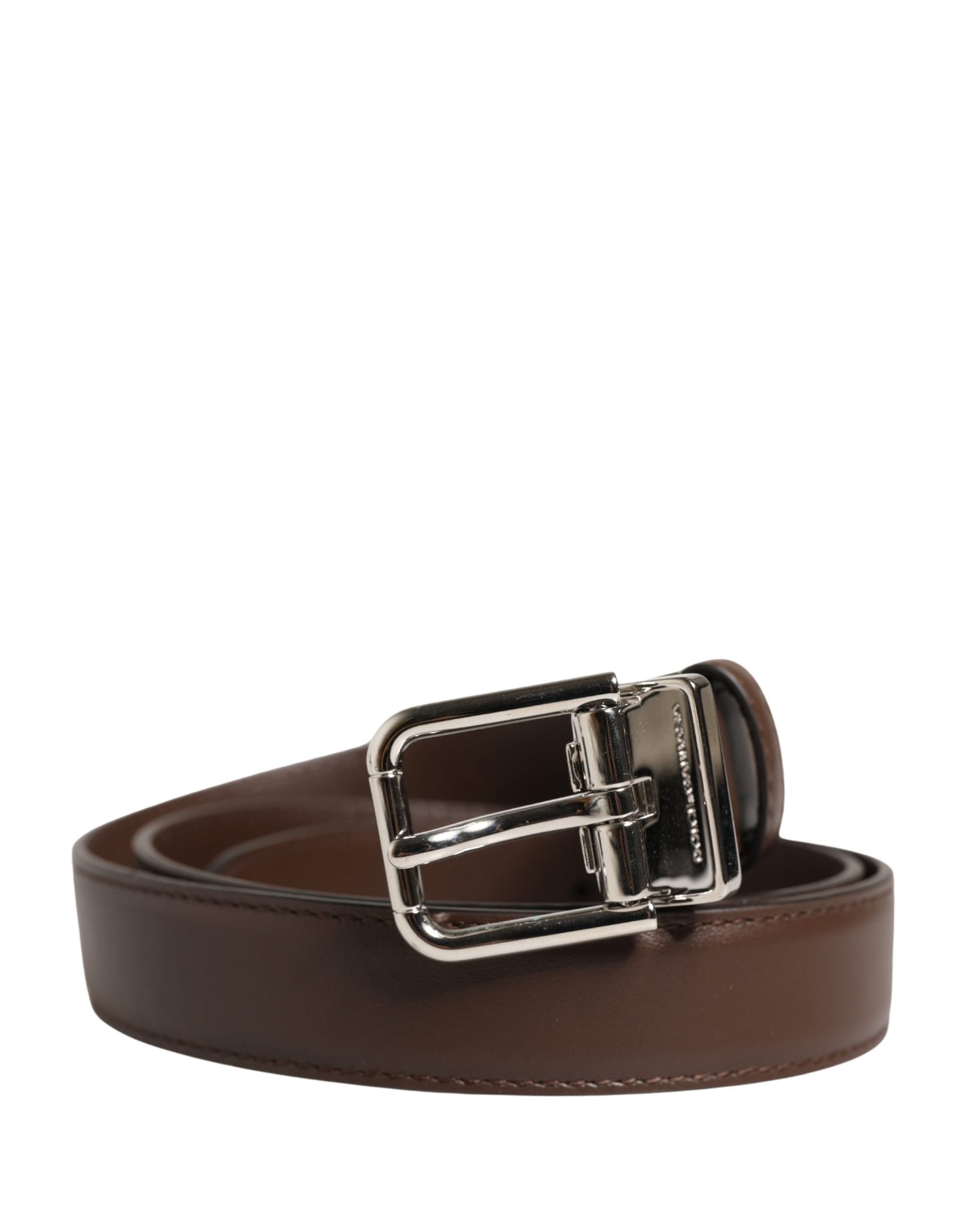 Dolce & Gabbana Belt Men Brown Classic Leather Metal Buckle Belt