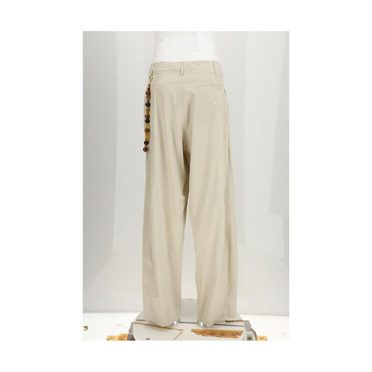 Darkpark Beige Cotton Casual Pants
