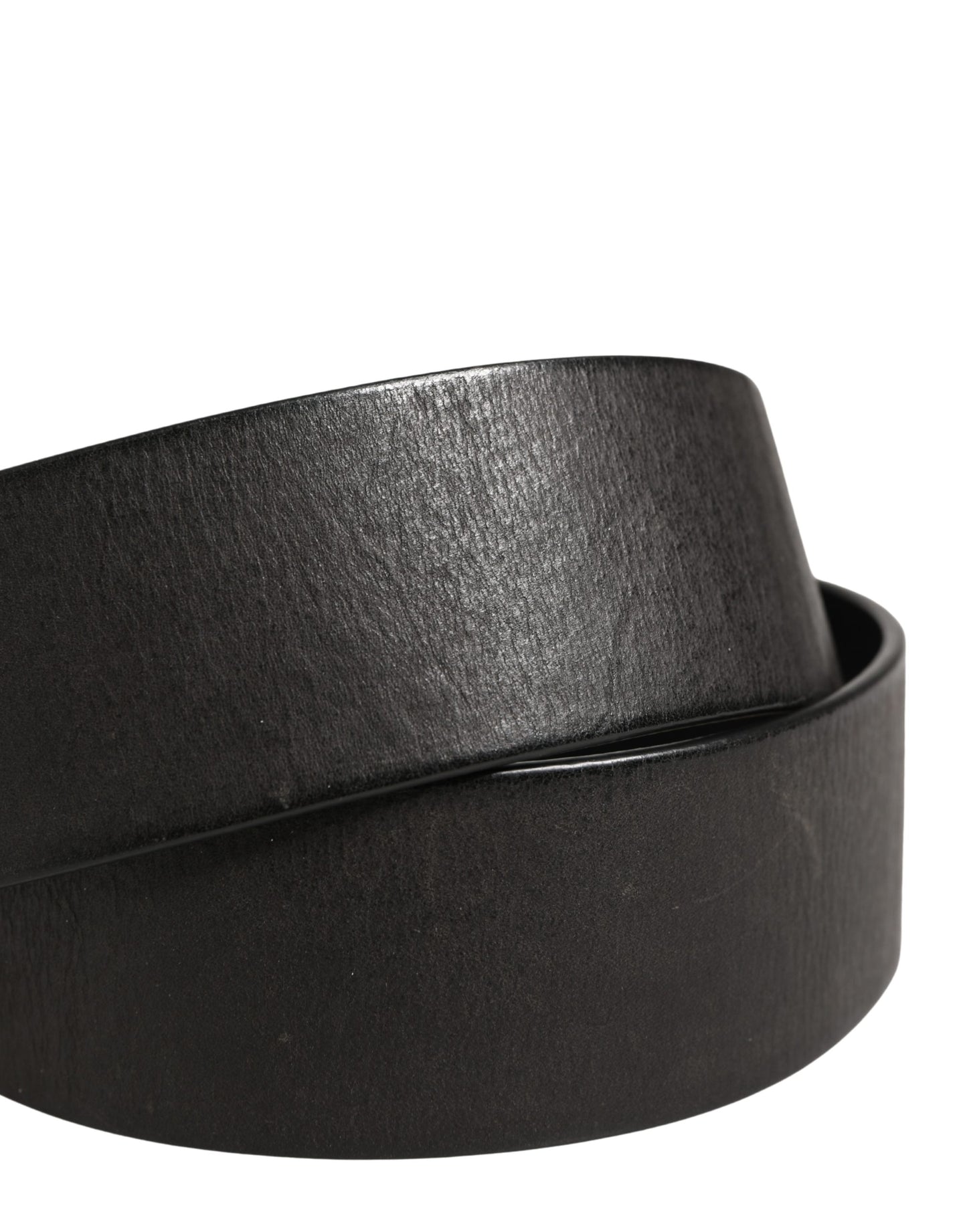 Dolce & Gabbana Men Black Classic Leather Metal Buckle Belt