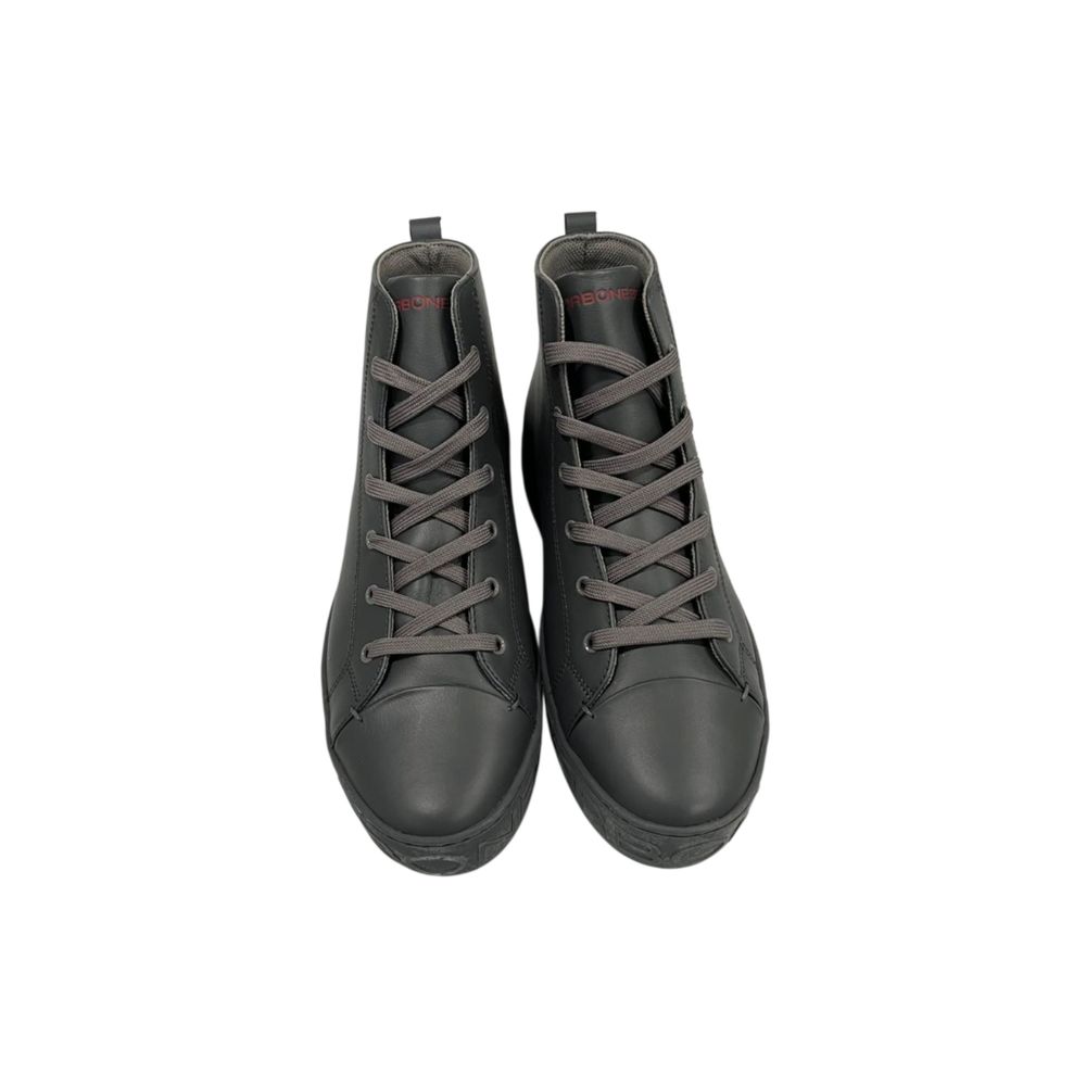 Borbonese Grey Genuine Leather Men Sneaker
