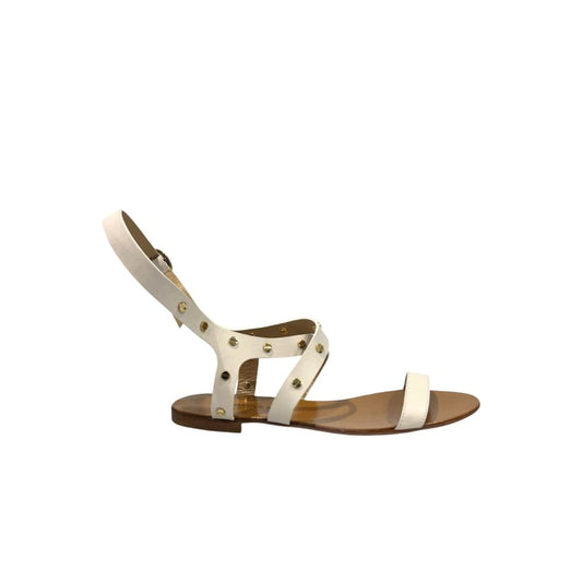 Borbonese White Genuine Leather Women Sandal