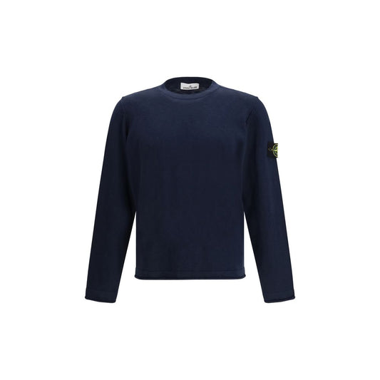 Stone Island Blue Cotton Sweatshirt