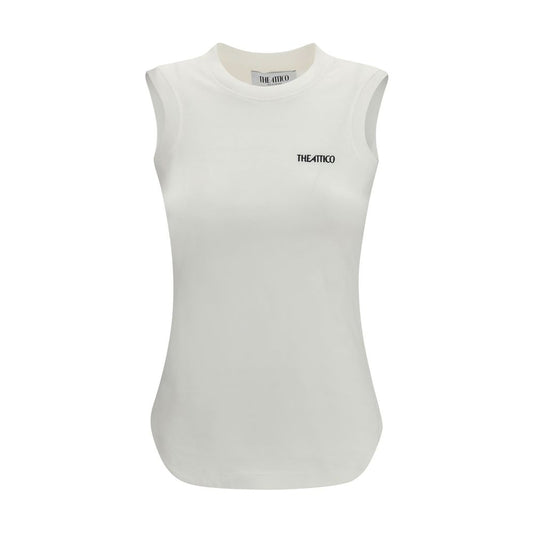 The Attico White Cotton Sleeveles T-Shirt
