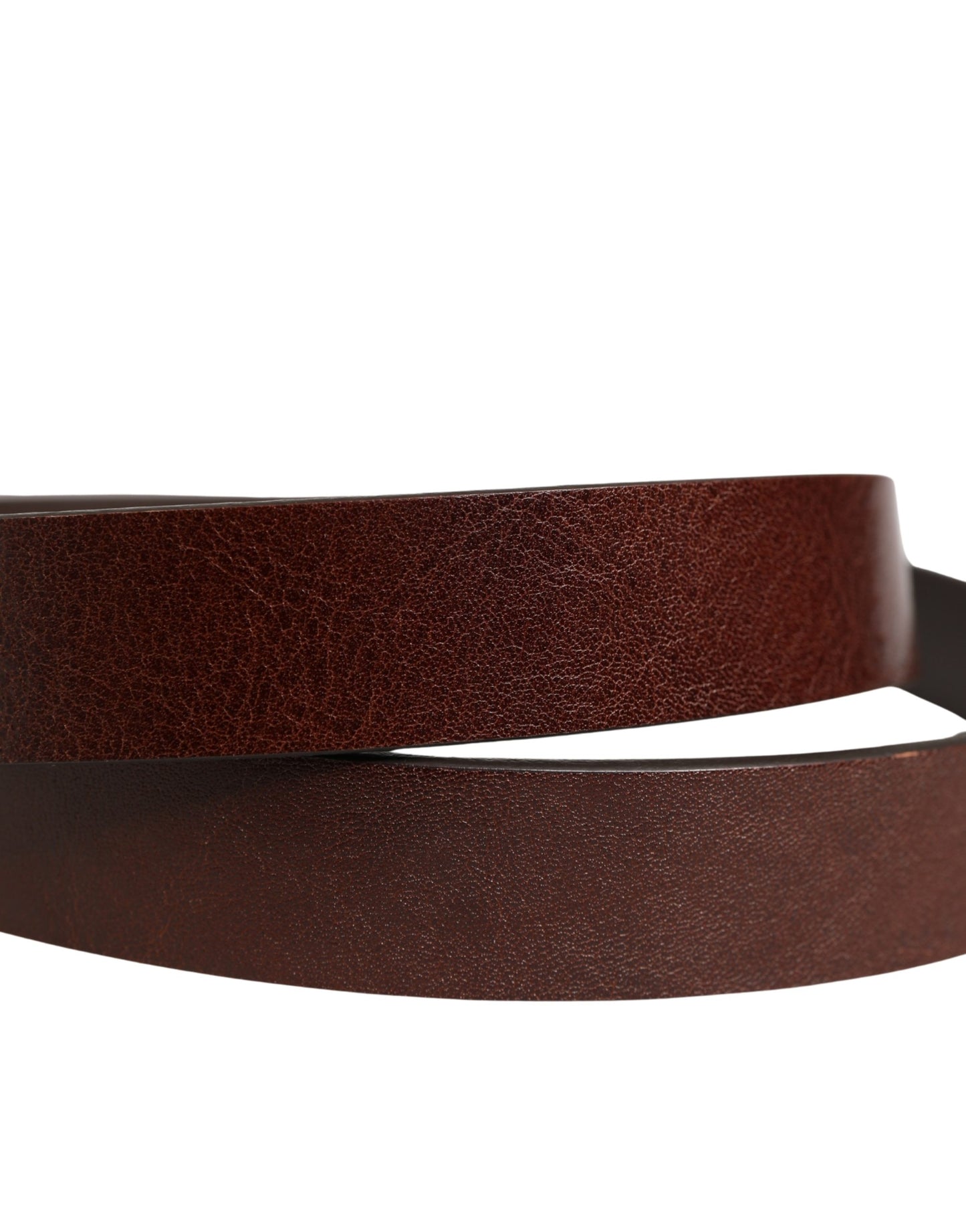 Dolce & Gabbana Men Brown Classic Leather Logo Buckle Belt