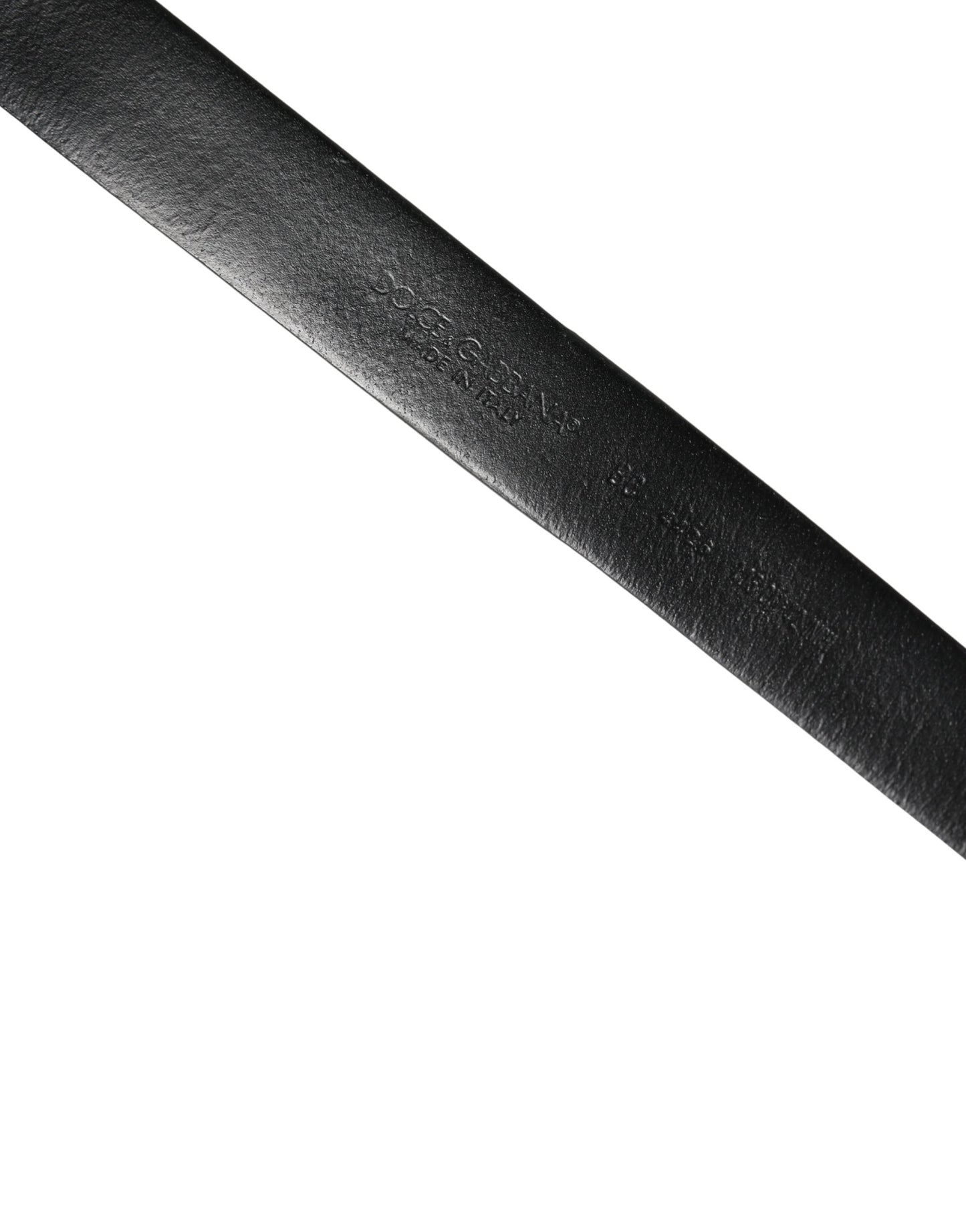 Dolce & Gabbana Men Black Calf Embellished Metal Buckle Belt