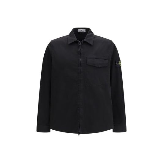 Stone Island Black Cotton Coat