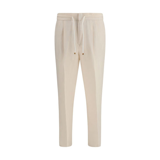 Brunello Cucinelli Beige Linen Casual Pants