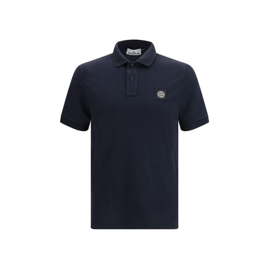 Stone Island Blue Cotton Polo Shirt