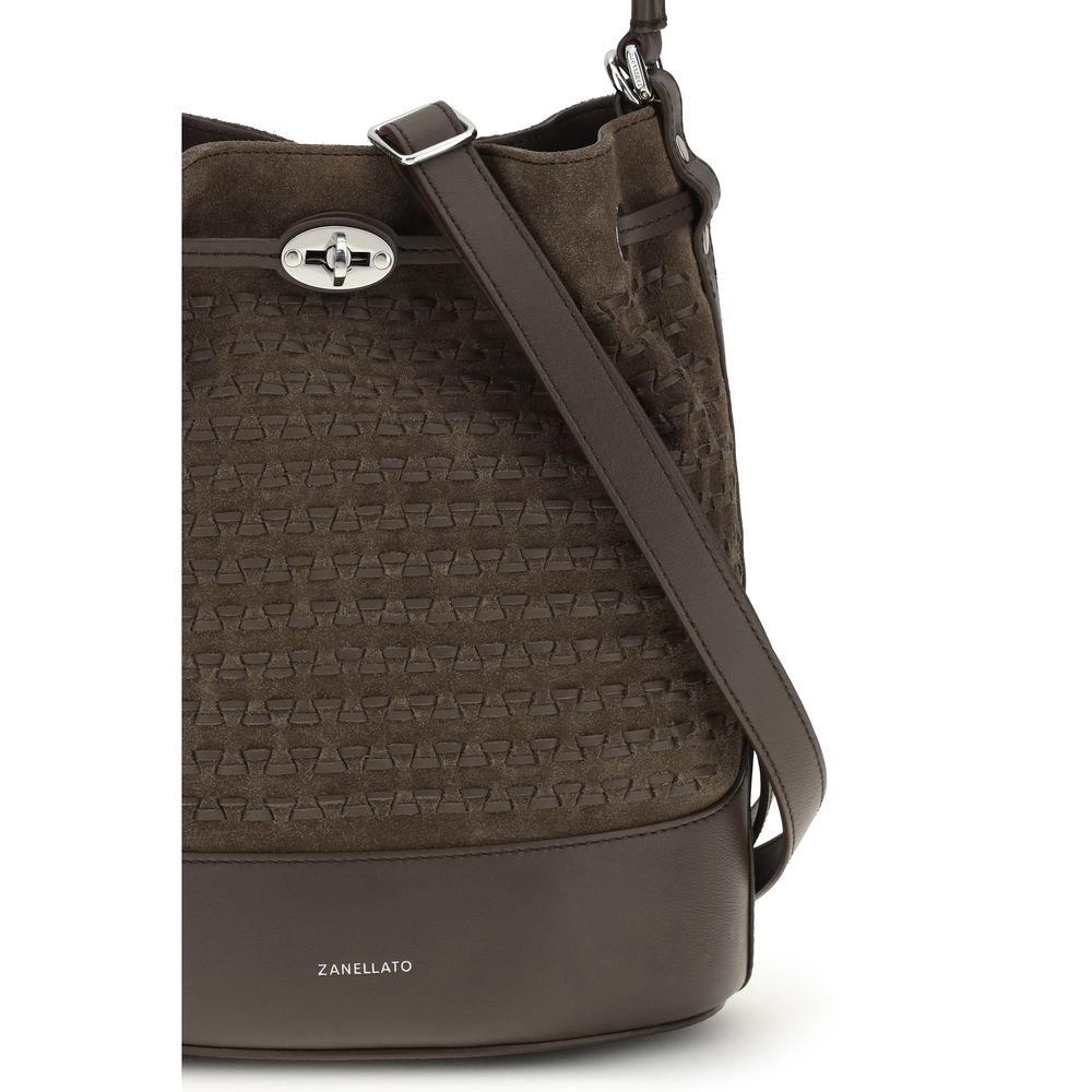 Zanellato Brown Calf Leather Bos Taurus Backet Bag