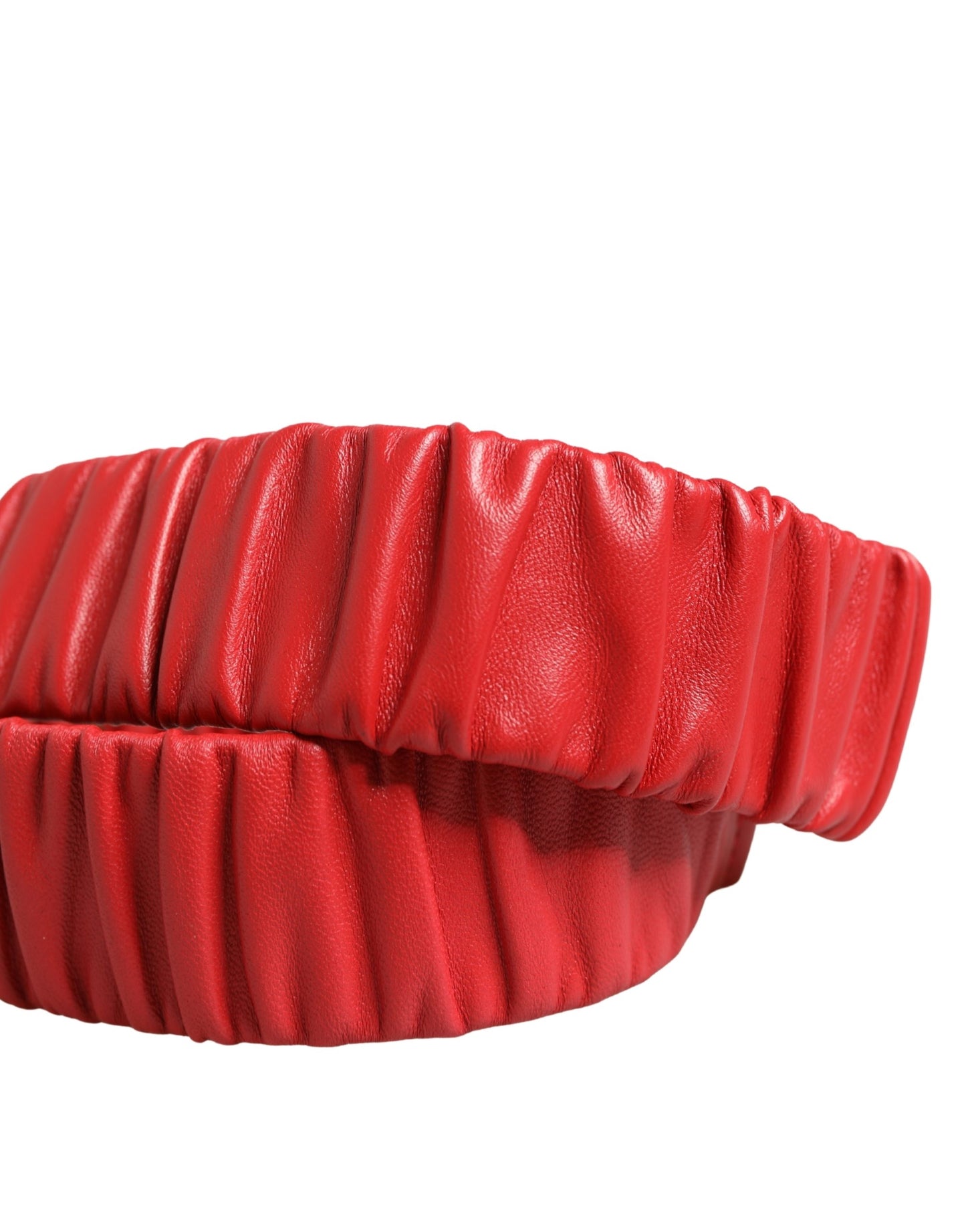 Dolce & Gabbana Red Leather Gold Heart Metal Buckle Belt