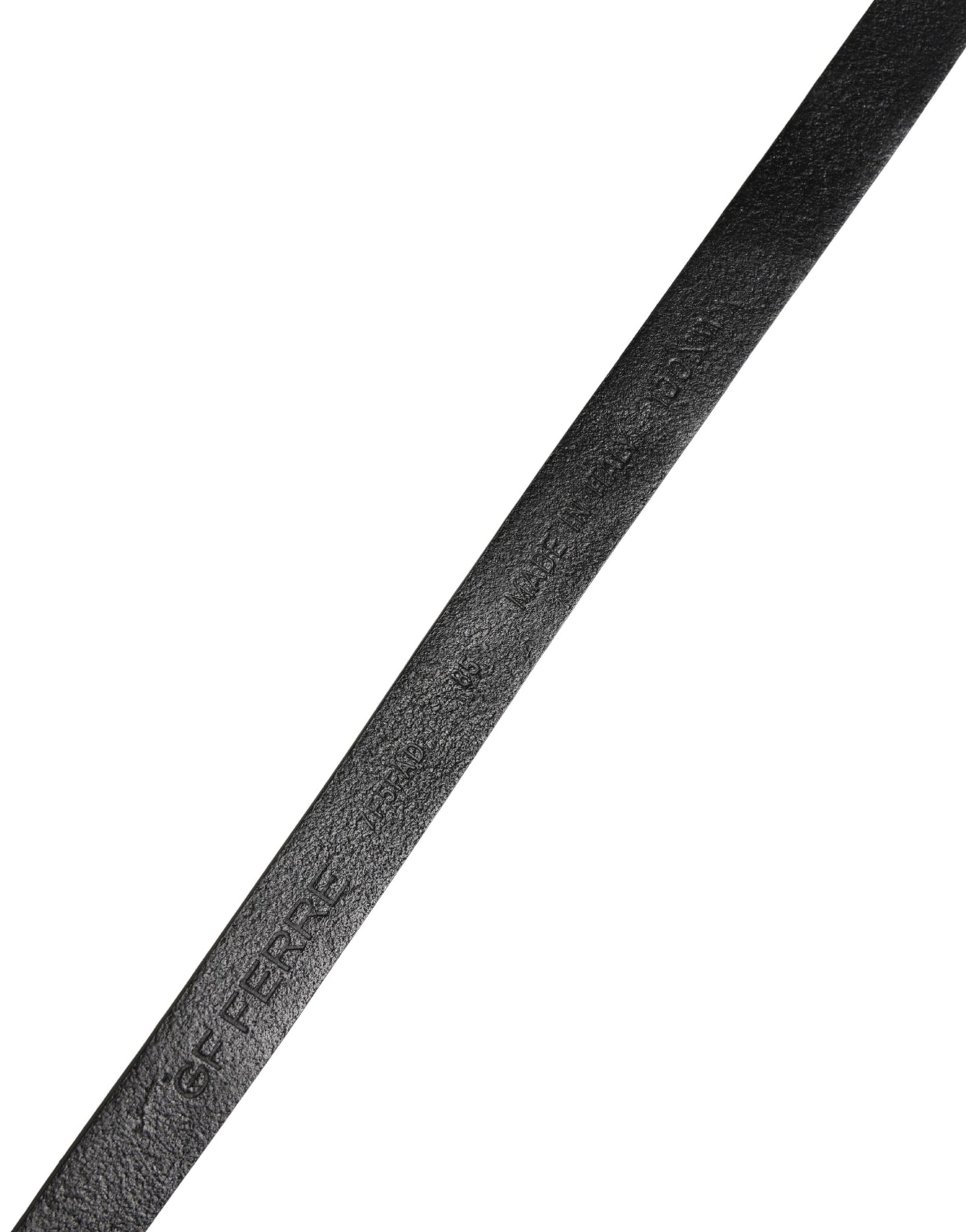 GF Ferre Black Leather Thin Gold Metal Brass Buckle Waist Belt