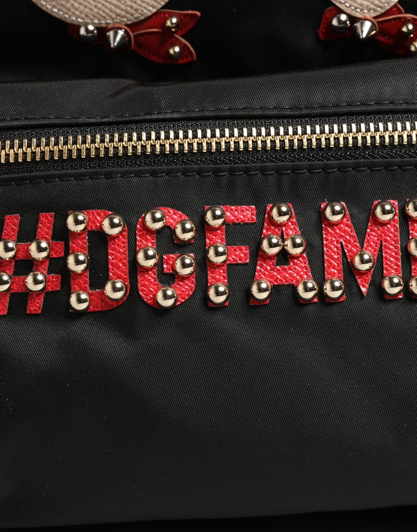 Dolce & Gabbana VULCANO Black Nylon #DGFAMILY Embellished Backpack Bag