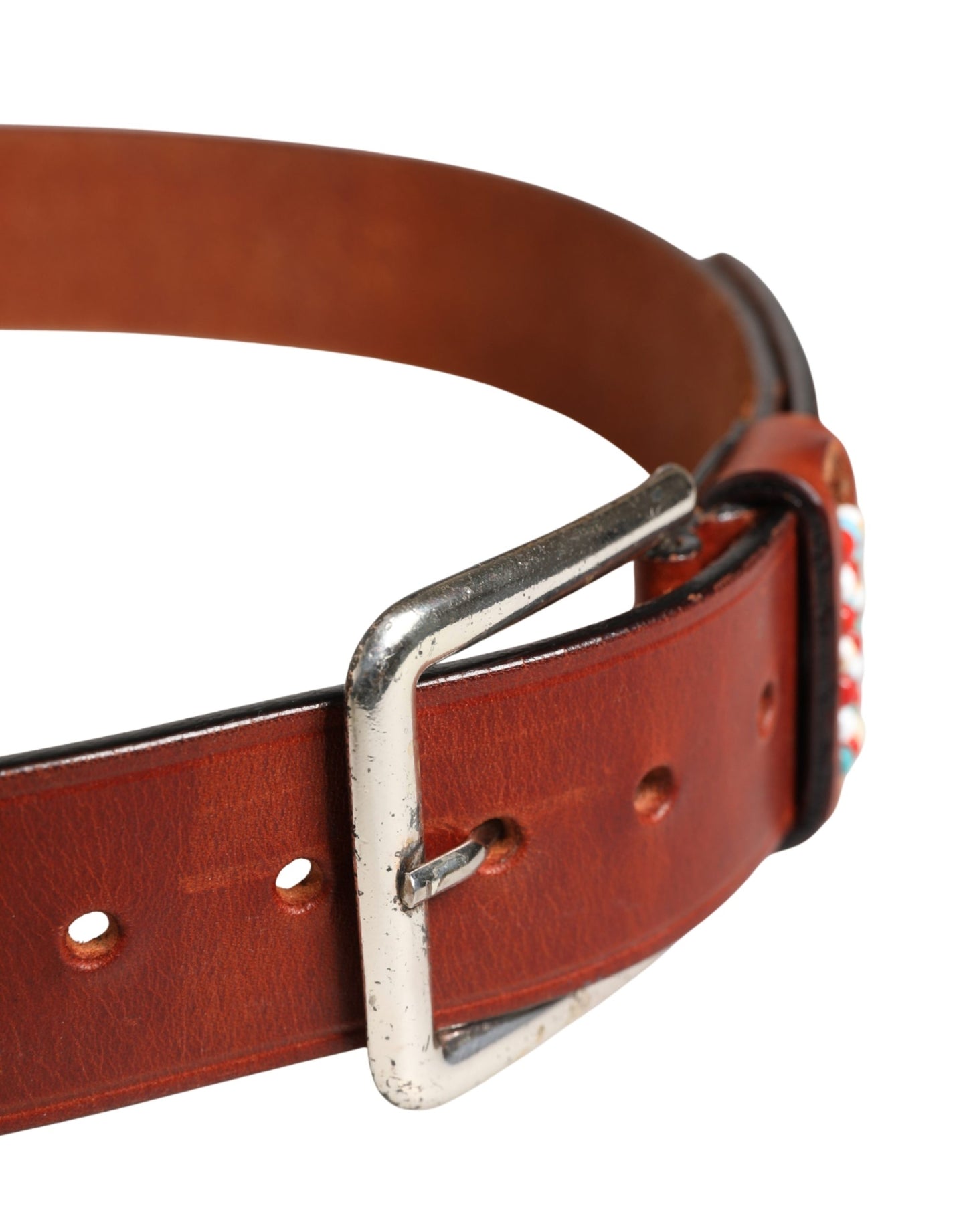 GF Ferre Bordeaux Wide Leather Waist Gold Silver Buckle Belt