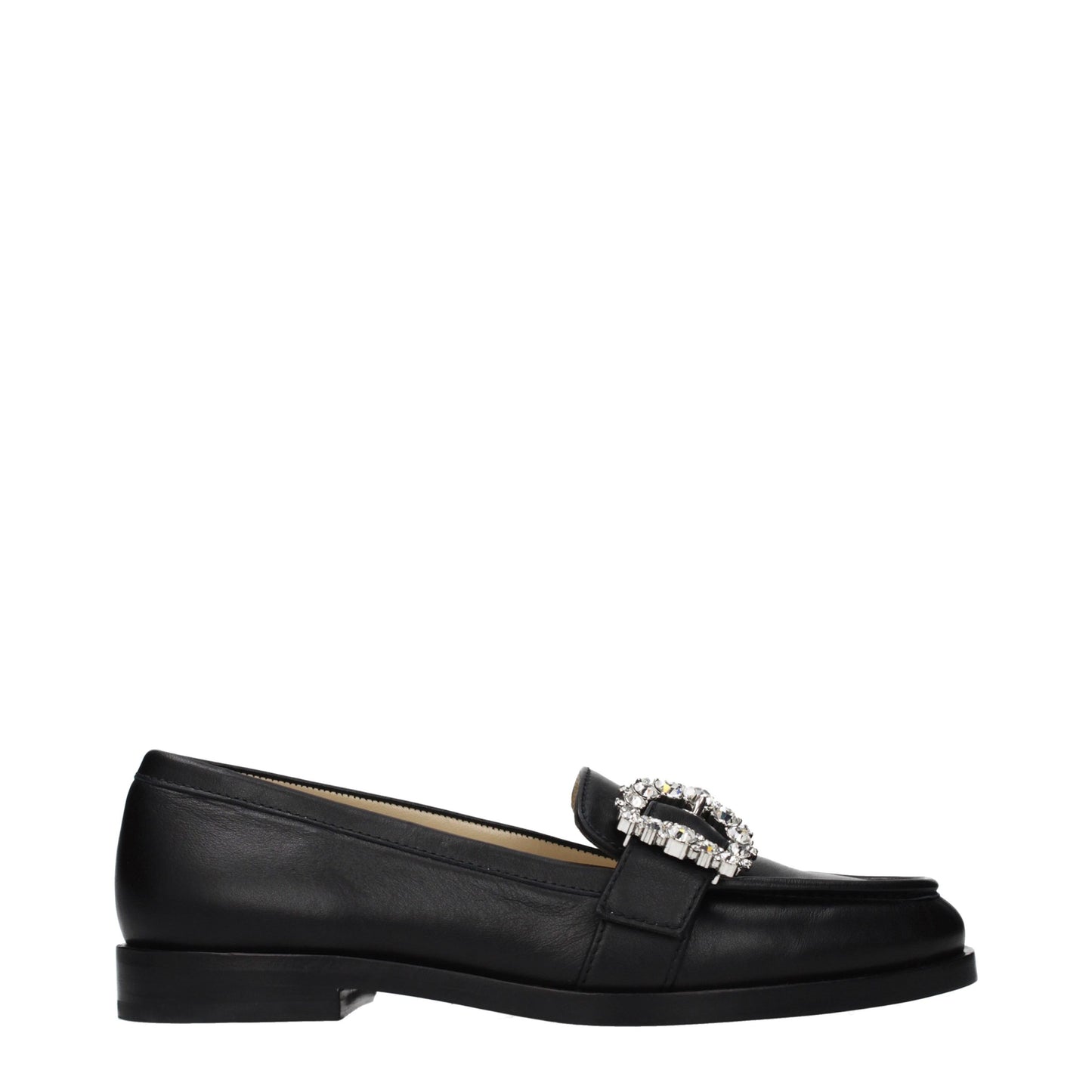 Jimmy Choo Black Leather Slip-On Loafers