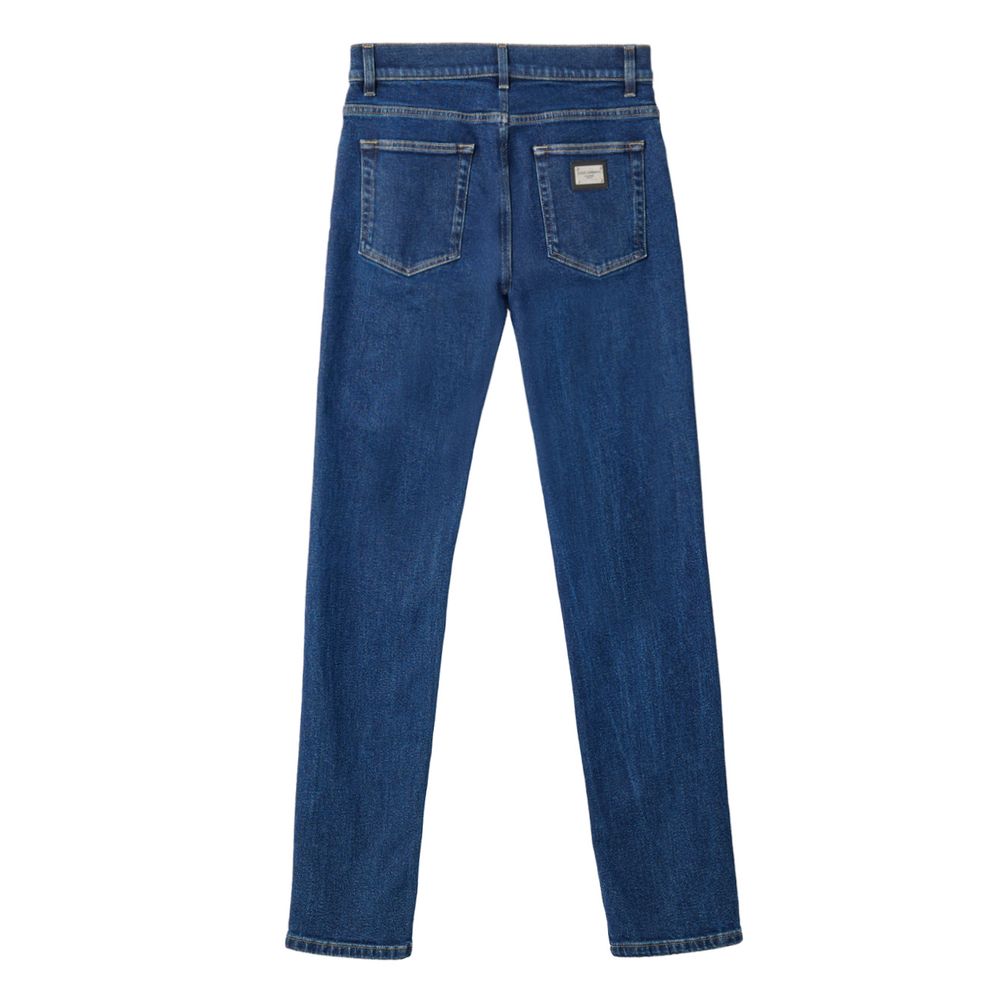 Dolce & Gabbana Blue Cotton Skinny Jeans
