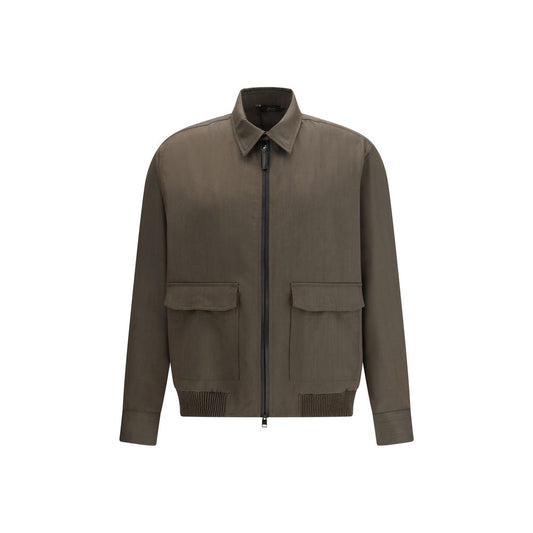 Brioni Bicolor Wool Full-Length Jacket