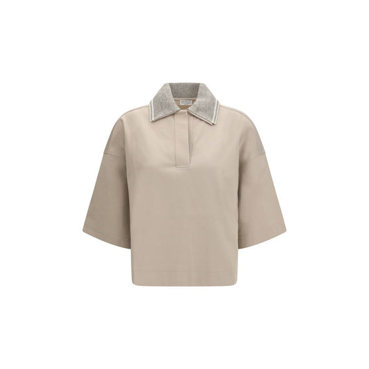 Brunello Cucinelli Beige Cotton Polo Shirt