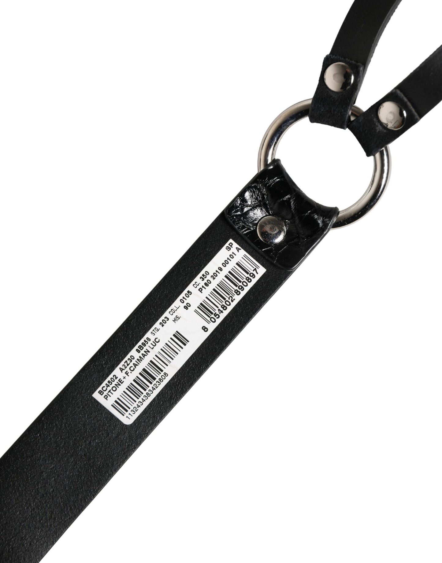 Dolce & Gabbana Black Exotic Leather Silver Metal Buckle Belt