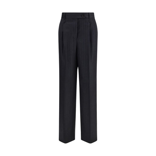 Ferragamo Gray Fleece Wool Casual Pants