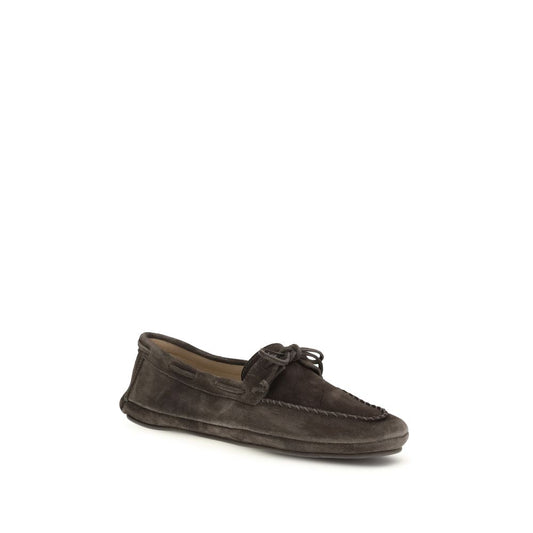Le Monde Béryl Brown Calf Leather Bos Taurus Slip-On Loafers