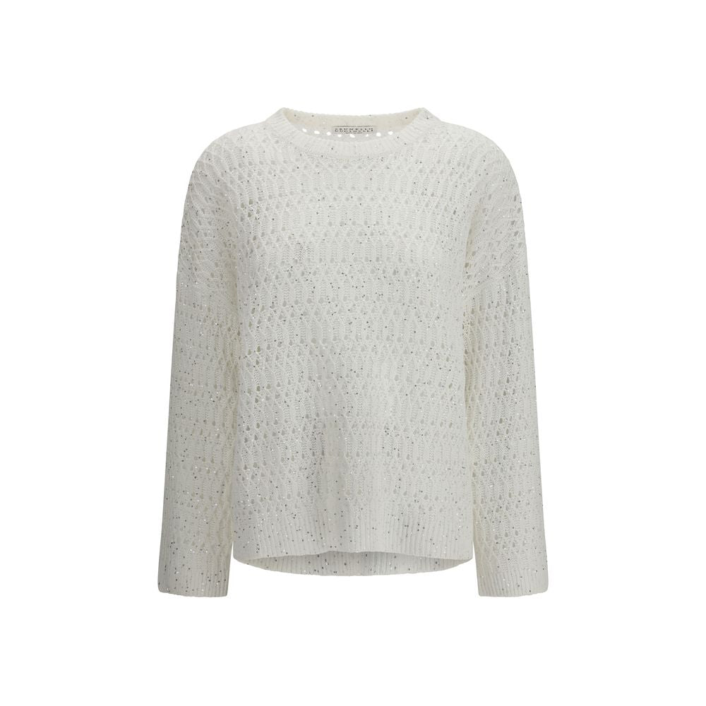 Brunello Cucinelli White Silk Sweatshirt