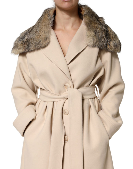 Dolce & Gabbana Brown Fur Shoulder Collar Neck Wrap Scarf