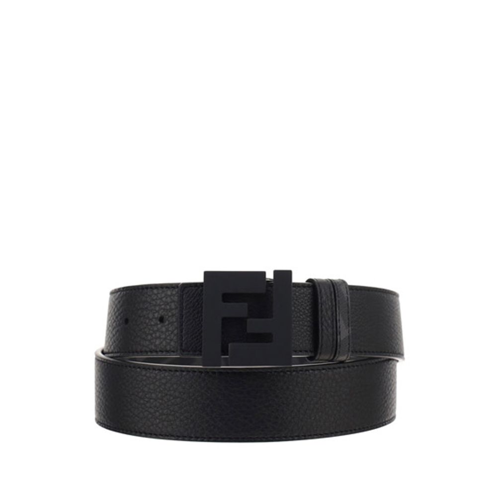 Fendi Black Calf Leather Bos Taurus Regular Belt