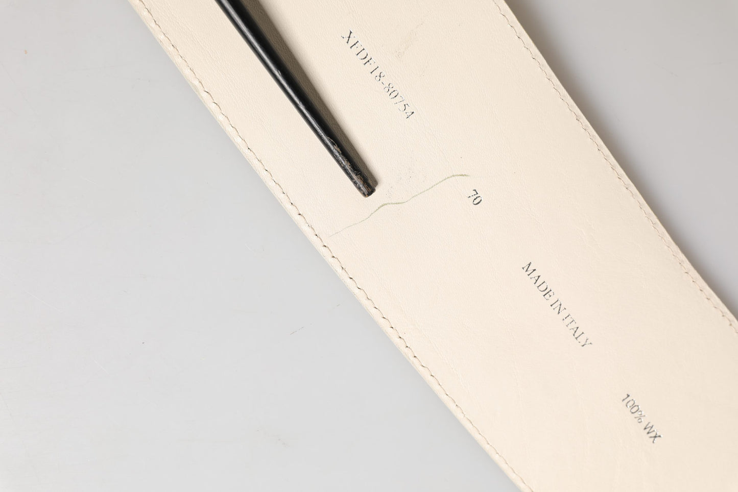 GF Ferre Off White Waxed Cotton Wide Fashion Waistband Belt