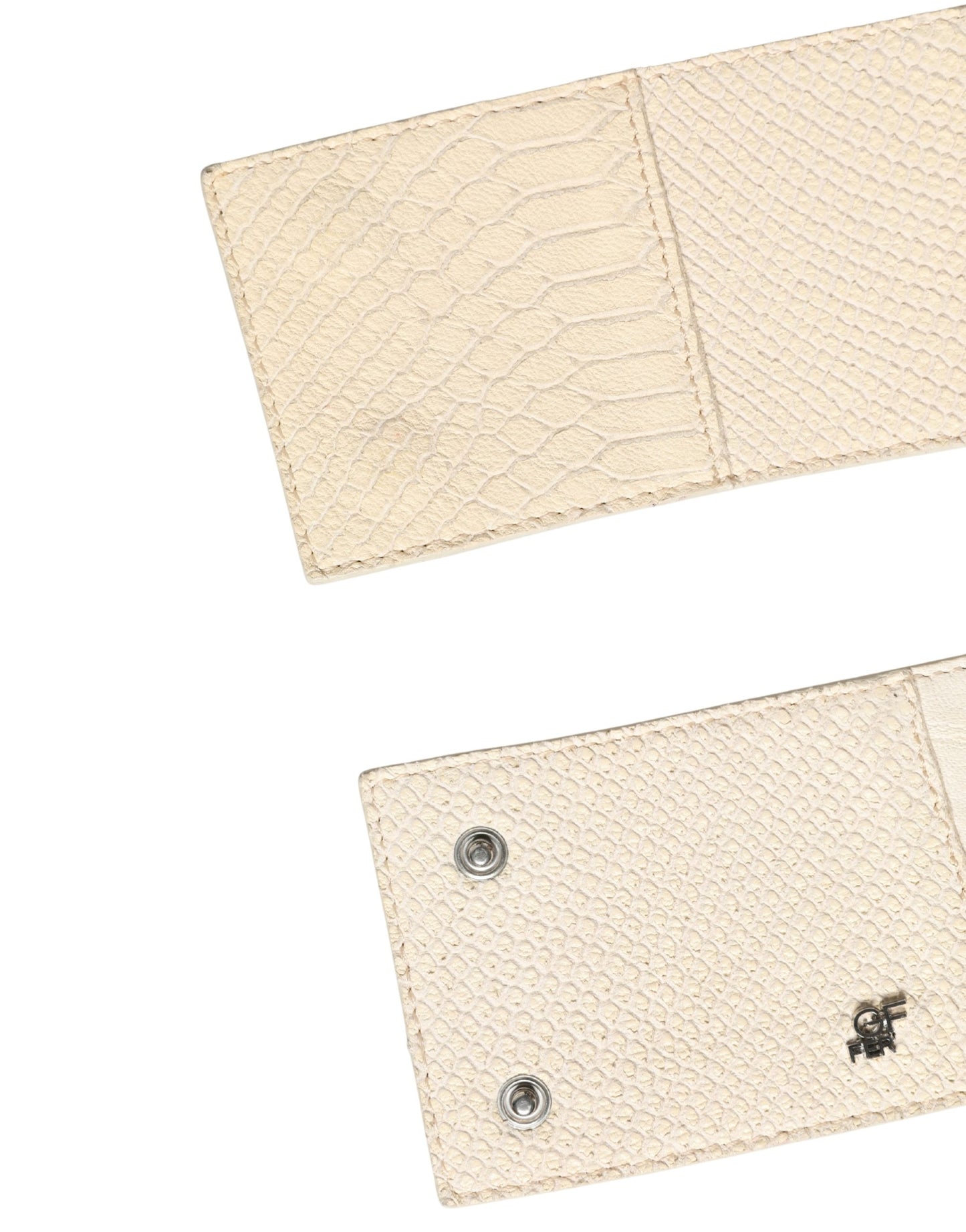 GF Ferre Off White Waxed Cotton Wide Fashion Waistband Belt