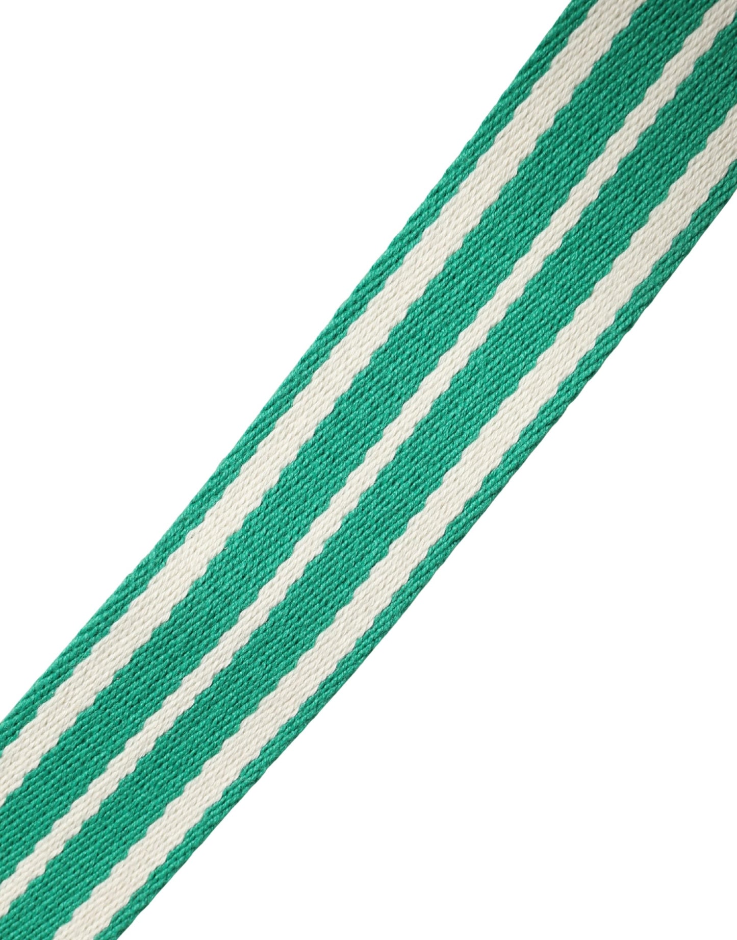 Red Valentino White Green Stripes Canvas Silver Metal Buckle Belt