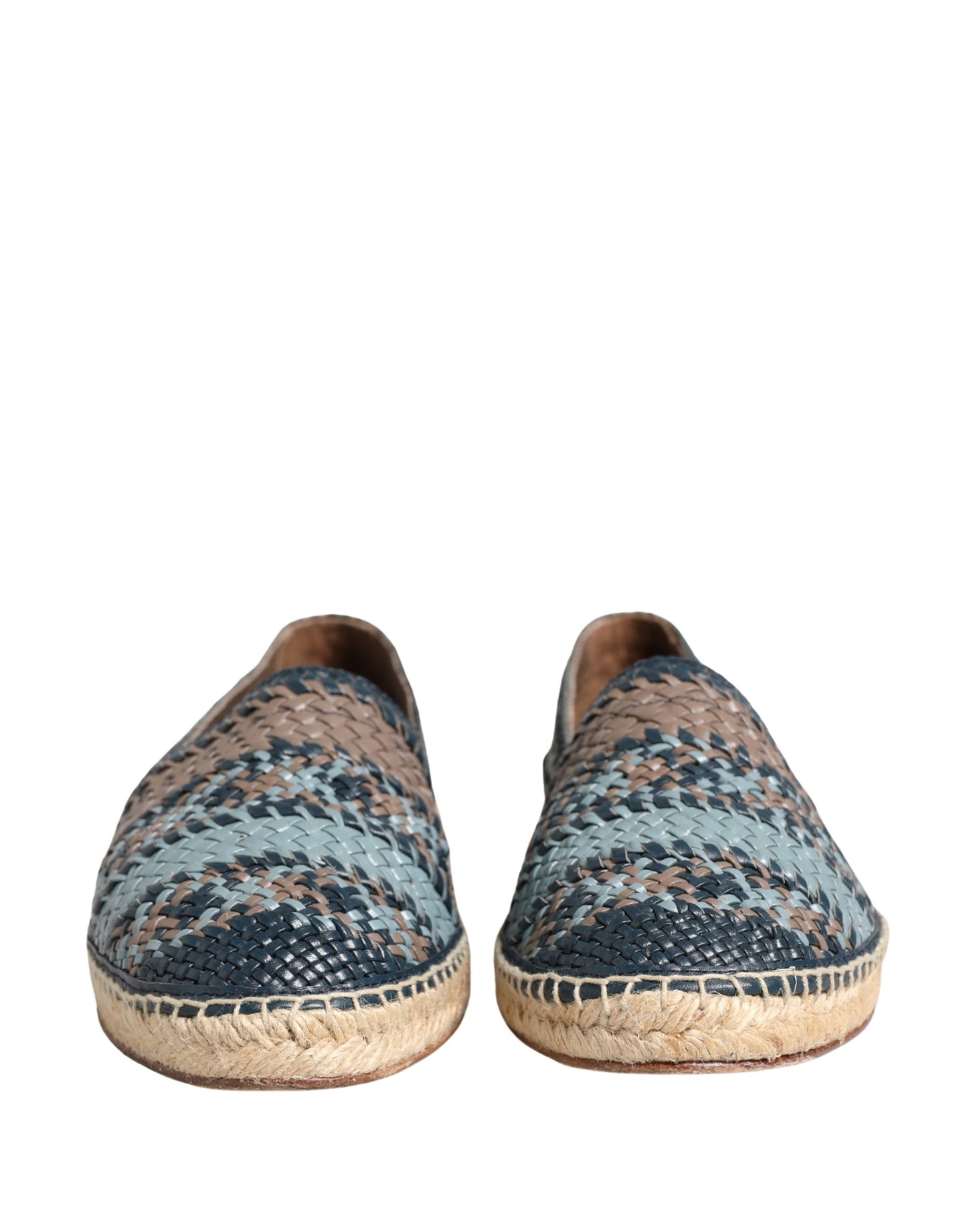 Dolce & Gabbana Blue Gray Slip On Buffalo Espadrille Shoes