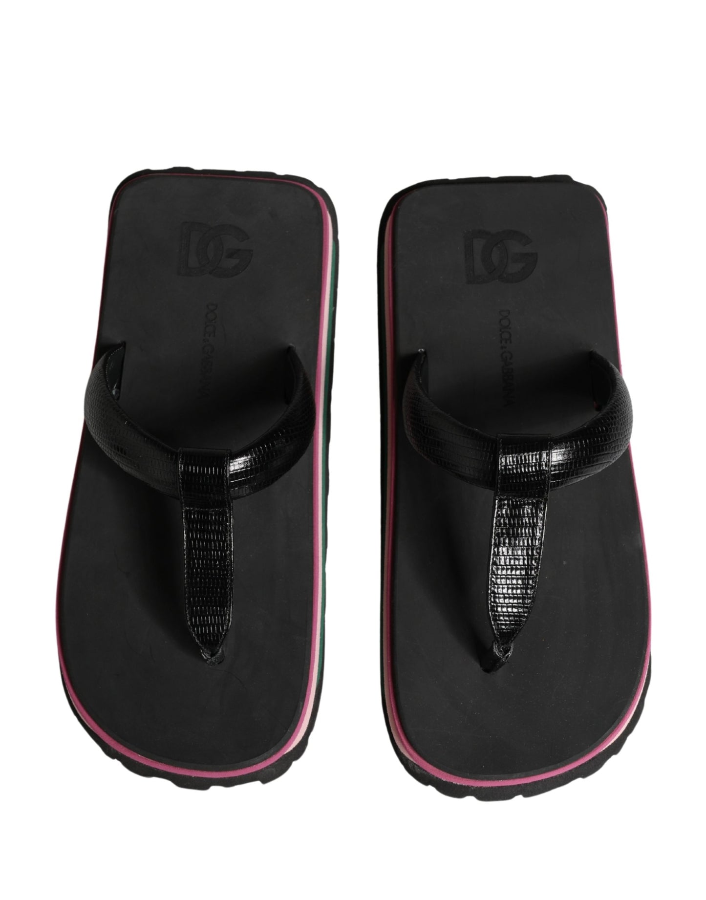 Dolce & Gabbana Multicolor Rubber Chunky Flip Flop Shoes