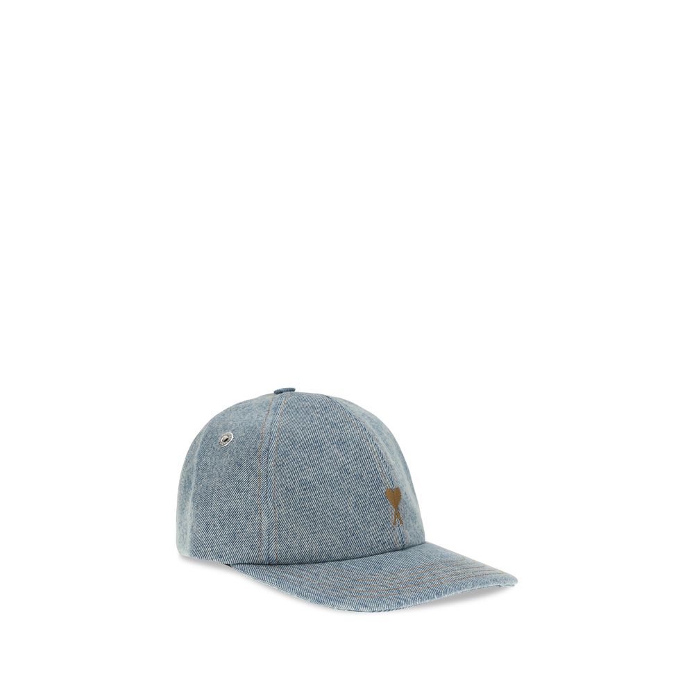 Ami Paris Blue Cotton Cap (Baseball Hat)