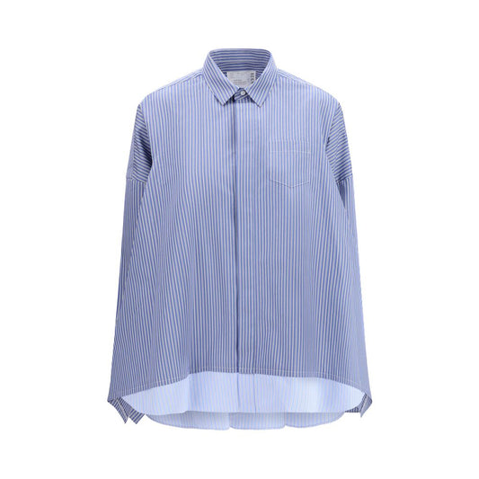 Sacai Blue Cotton Pattern Shirt
