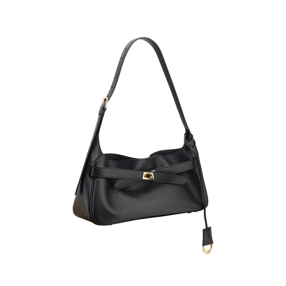 Balenciaga Black Calf Leather Bos Taurus Shoulder Bag