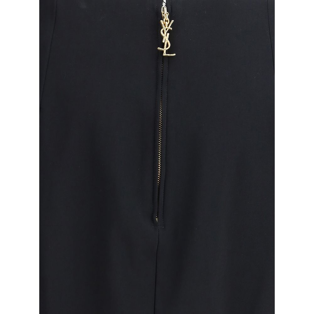 Saint Laurent Black Viscose Skirt