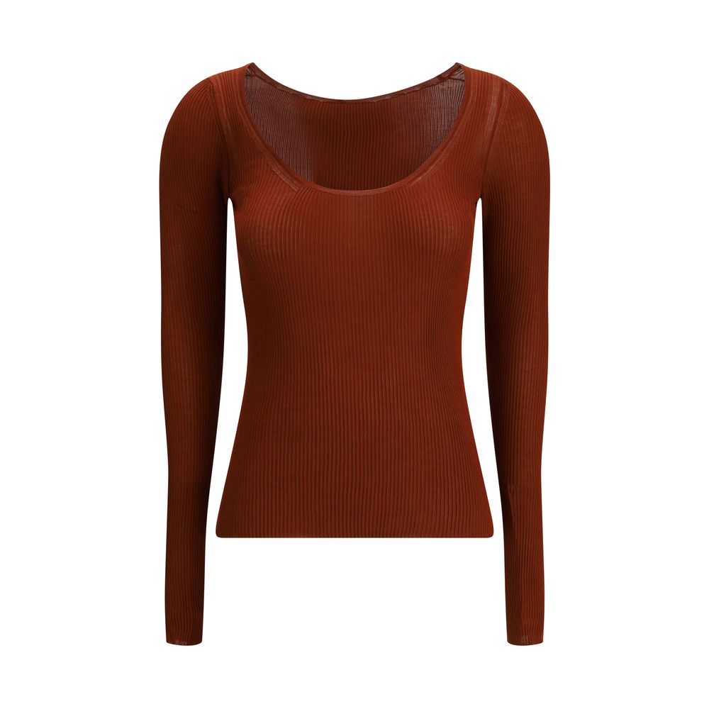 Petar Petrov Orange Silk Long Sleeve T-Shirt