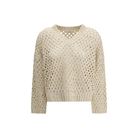 Brunello Cucinelli Beige Silk Sweater