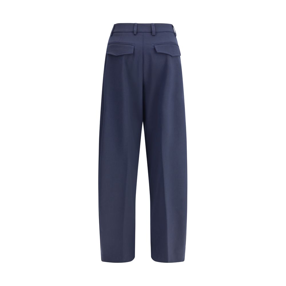 The Latest Blue Polyester Casual Pants