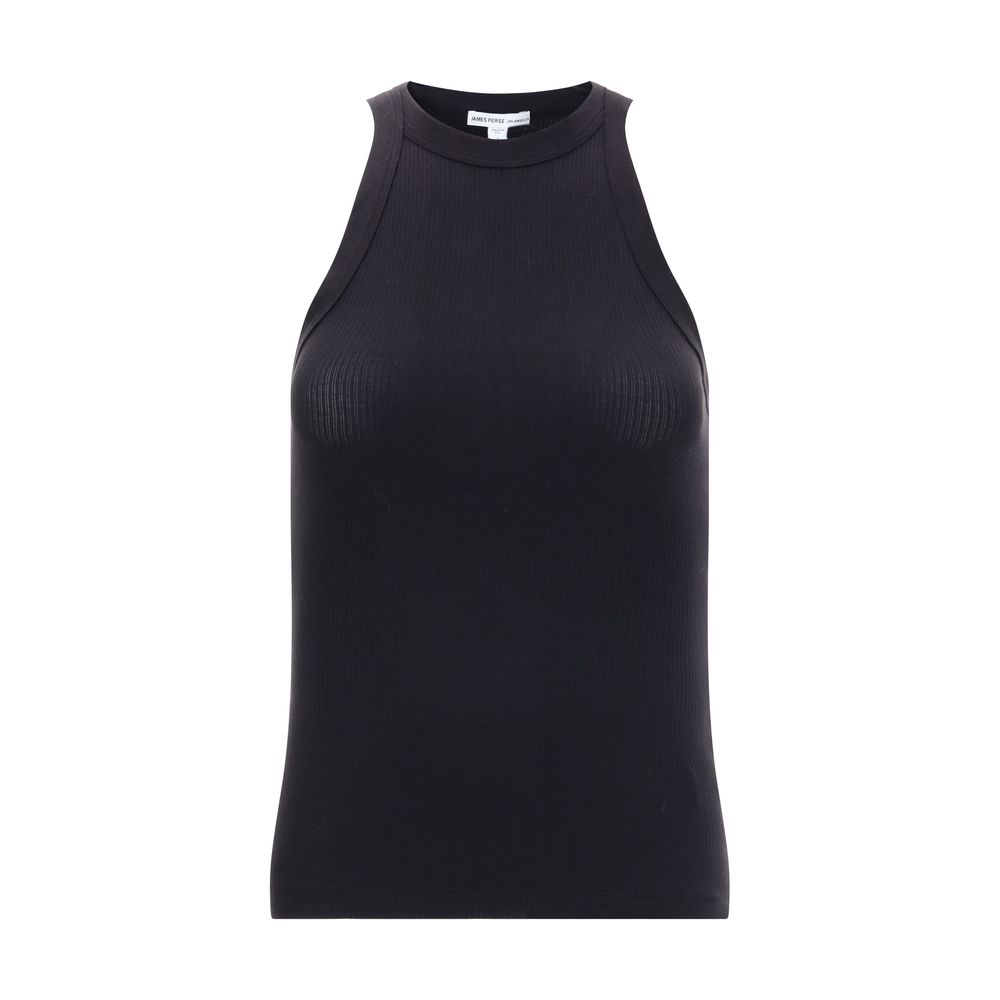 James Perse Black Cotton Sleeveles T-Shirt