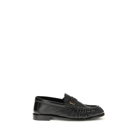 Saint Laurent Black Lamb Ovis Aries Aries Slip-On Loafers
