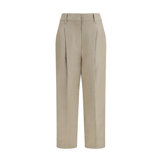 Brunello Cucinelli Beige Linen Casual Pants