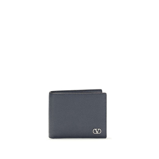 Valentino Garavani Blue Calf Leather Bos Taurus Wallet