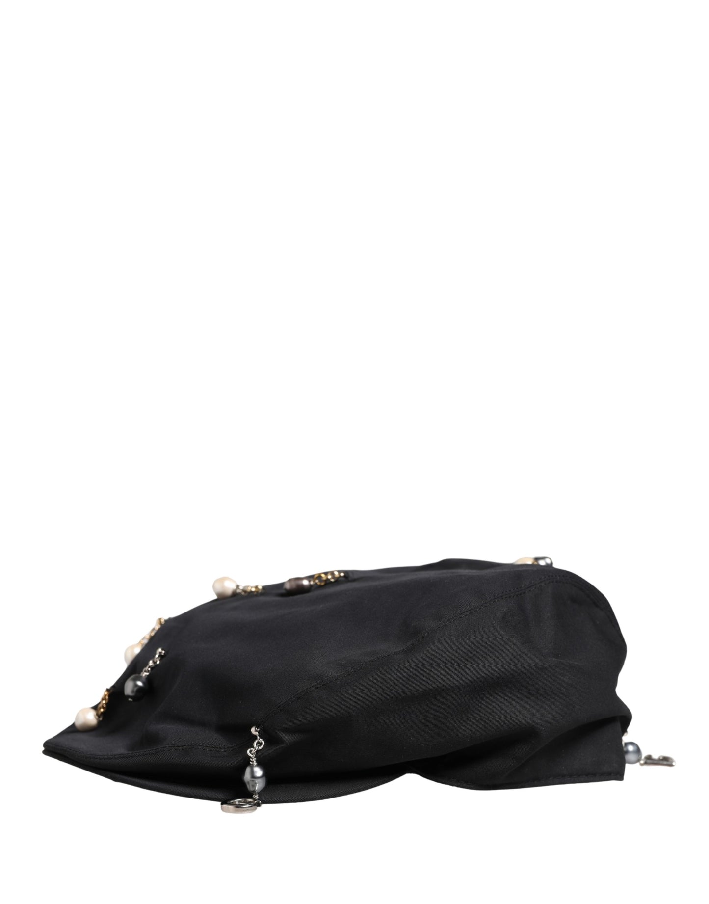 Dolce & Gabbana Men Black Cotton Embellished Newsboy Capello Hat